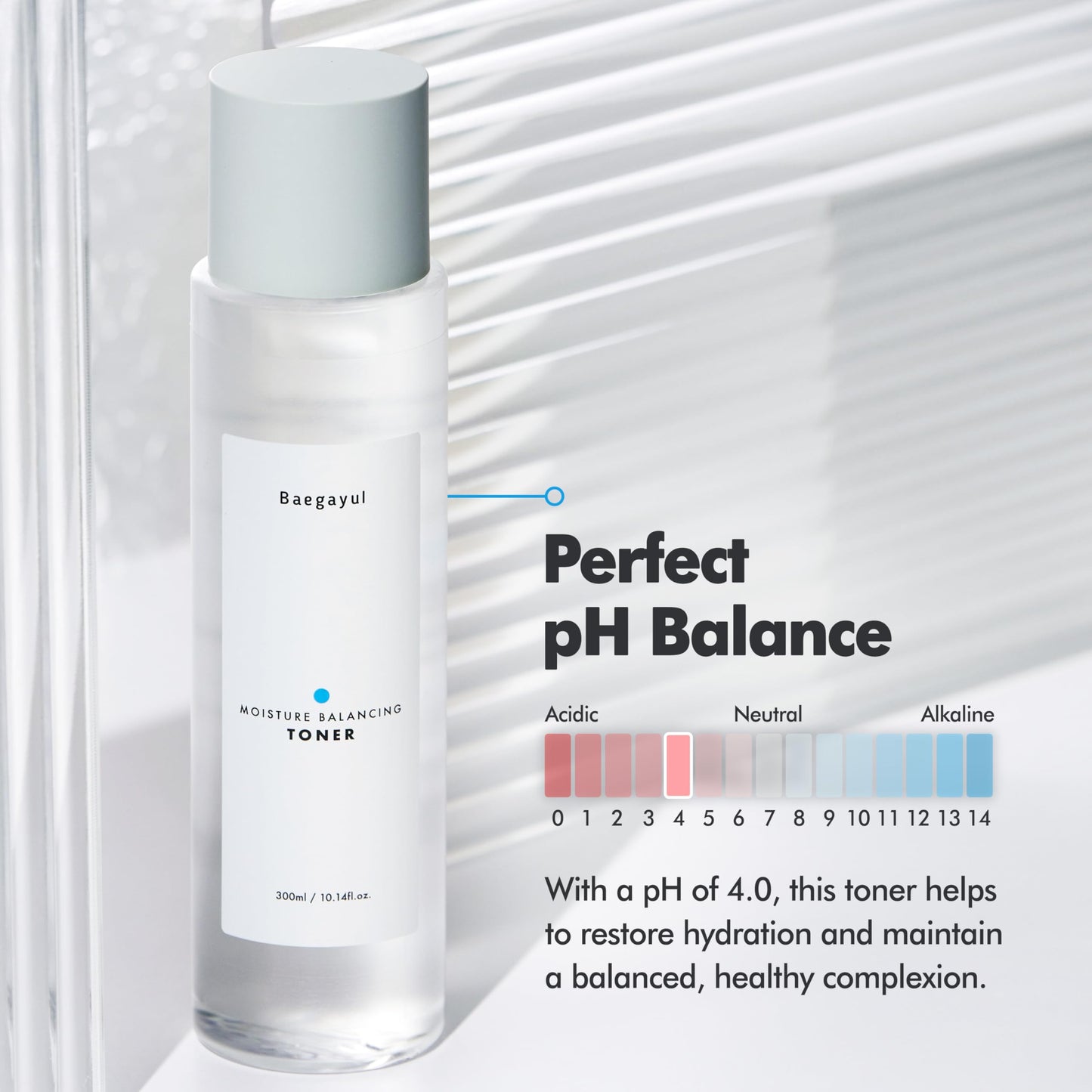 Moisture Balancing Face Toner – Hydrating Korean Toner for Sensitive Skin with Low pH, CICA & Ceramide, PHA and Job’s Tears Extract, Plumping & Calming K-Beauty Skincare (10.14 fl oz)
