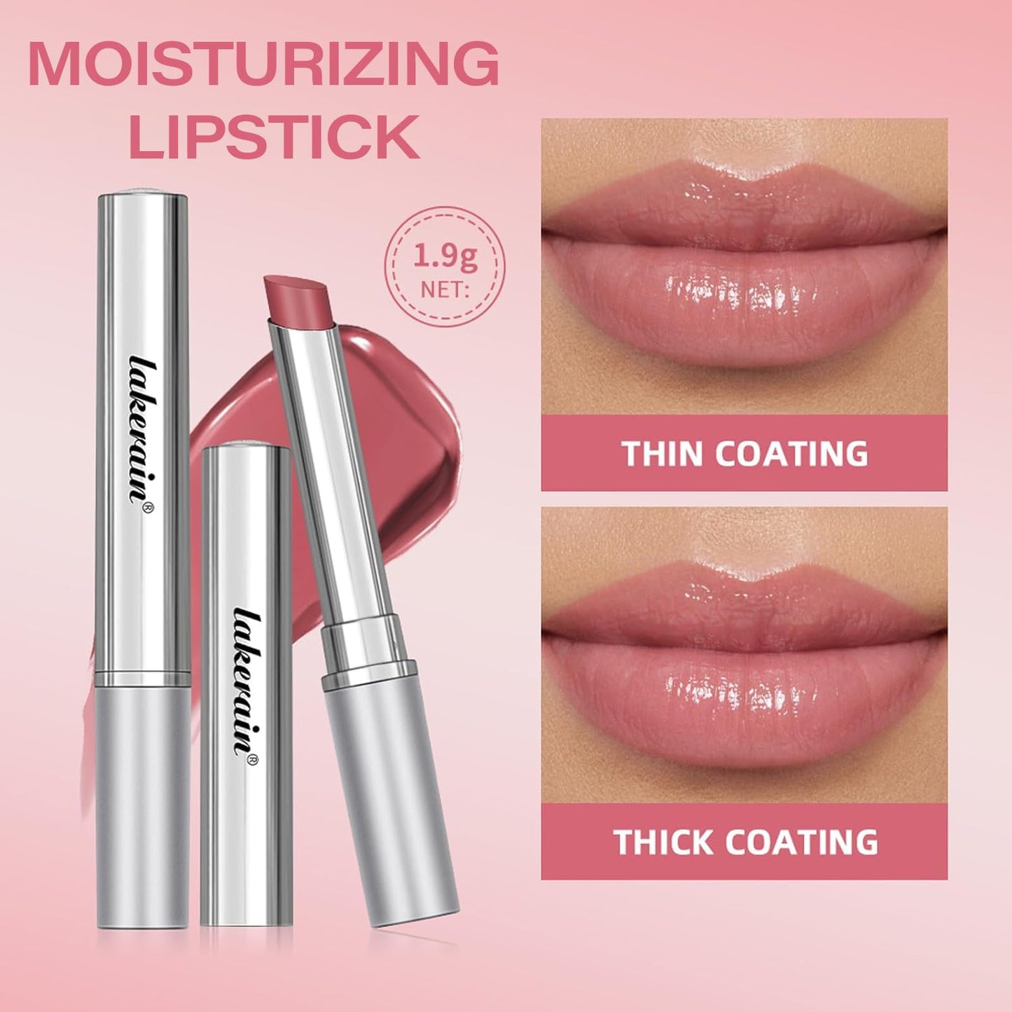 DEERELF Honey Noir Lipstick,Nourishing Honey Noir Lipgloss, Pink Lip Tint,Deep Moisturizing Black Cherry Tint Lip Balm,Hydrating Lipgloss for All Skin Tones（pink）