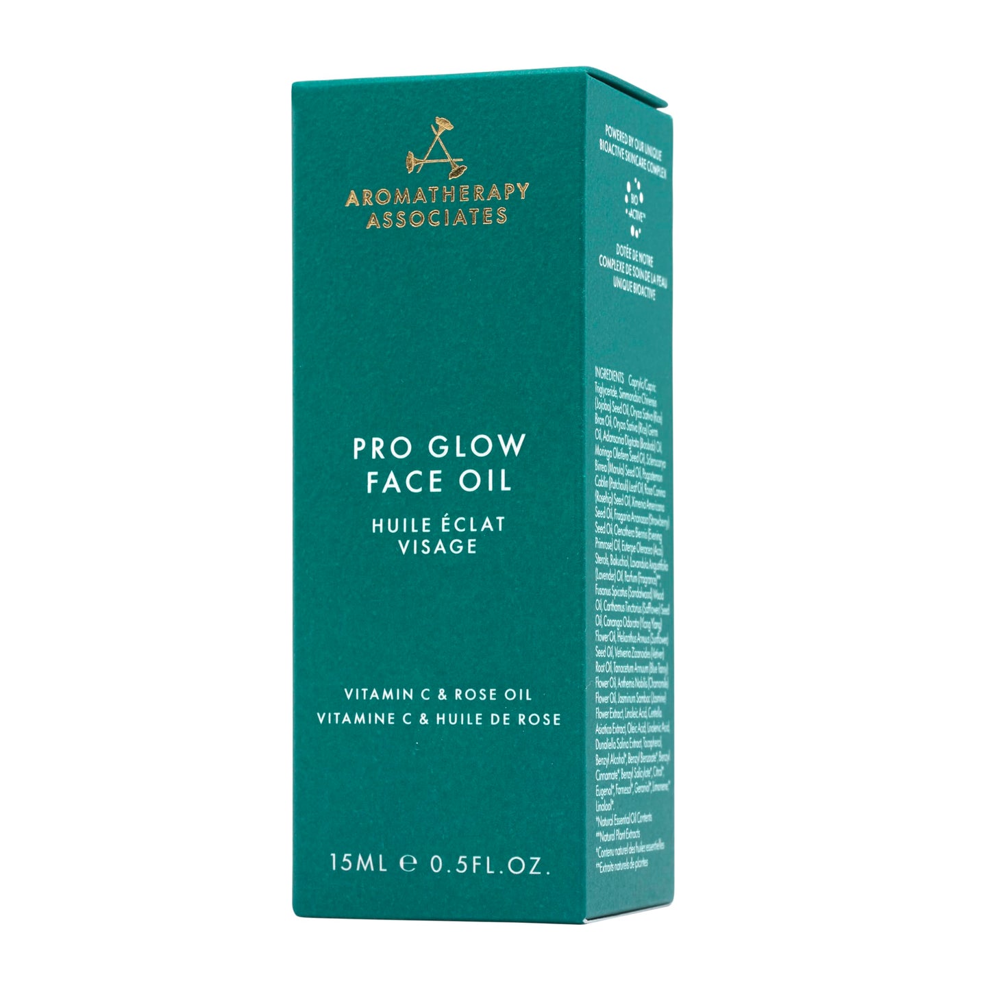 Aromatherapy Associates Pro Glow Face Oil with Rose, Geranium & Frankincense, Hydrating Facial Oil for Soft, Radiant-Looking Skin, Peach Kernel & Vitamin C Blend, 0.5 fl oz