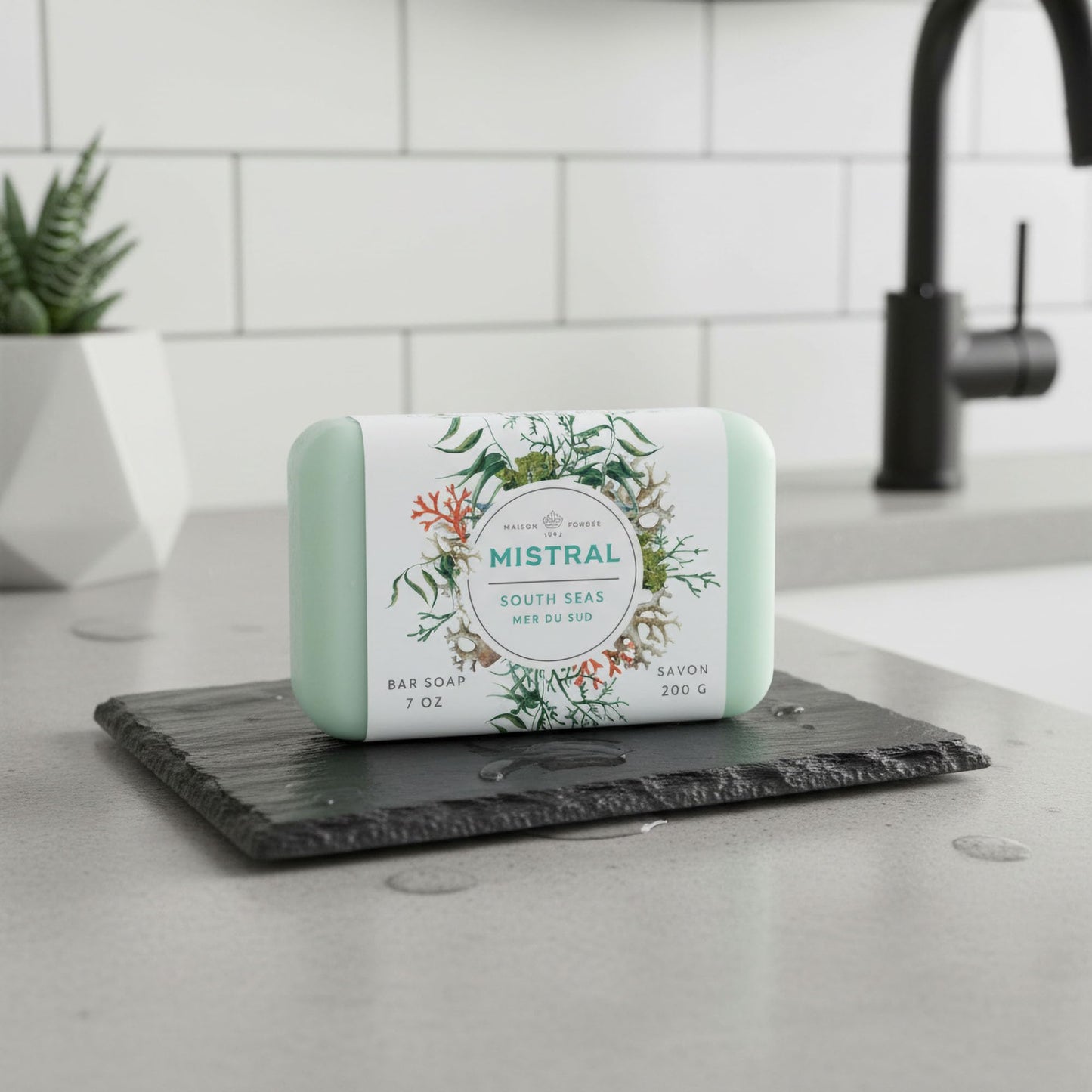 Mistral South Seas Classic French Bar Soap for Women & Men, 2 x 7 oz