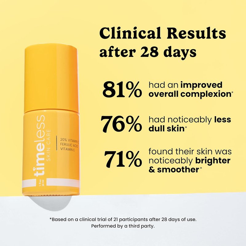 Vitamin C Serum with Vitamin E & Ferulic Acid - Brightening Formula for Oily & Dry Skin | Fragrance-Free, 1 oz