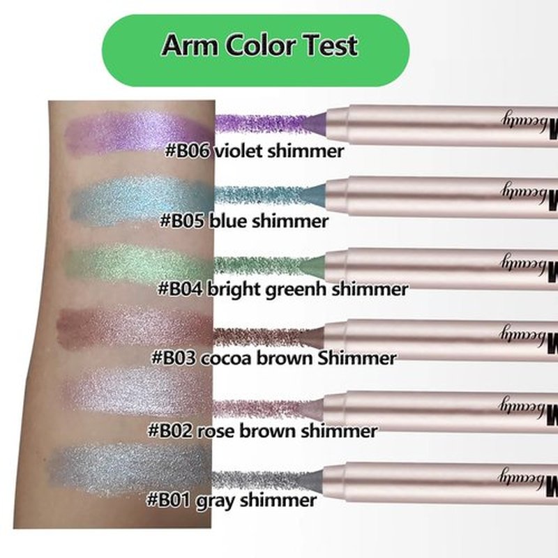 Daeuwiutr green eyeshadow stick Highlighter Eye Liner,Eye Brightener Stick, Shimmer Glitter Creamy Eye Shadow Sticks, Waterproof Eyeshadow Pencil Long Lasting Eye Shadow Makeup #A04 Bright Green