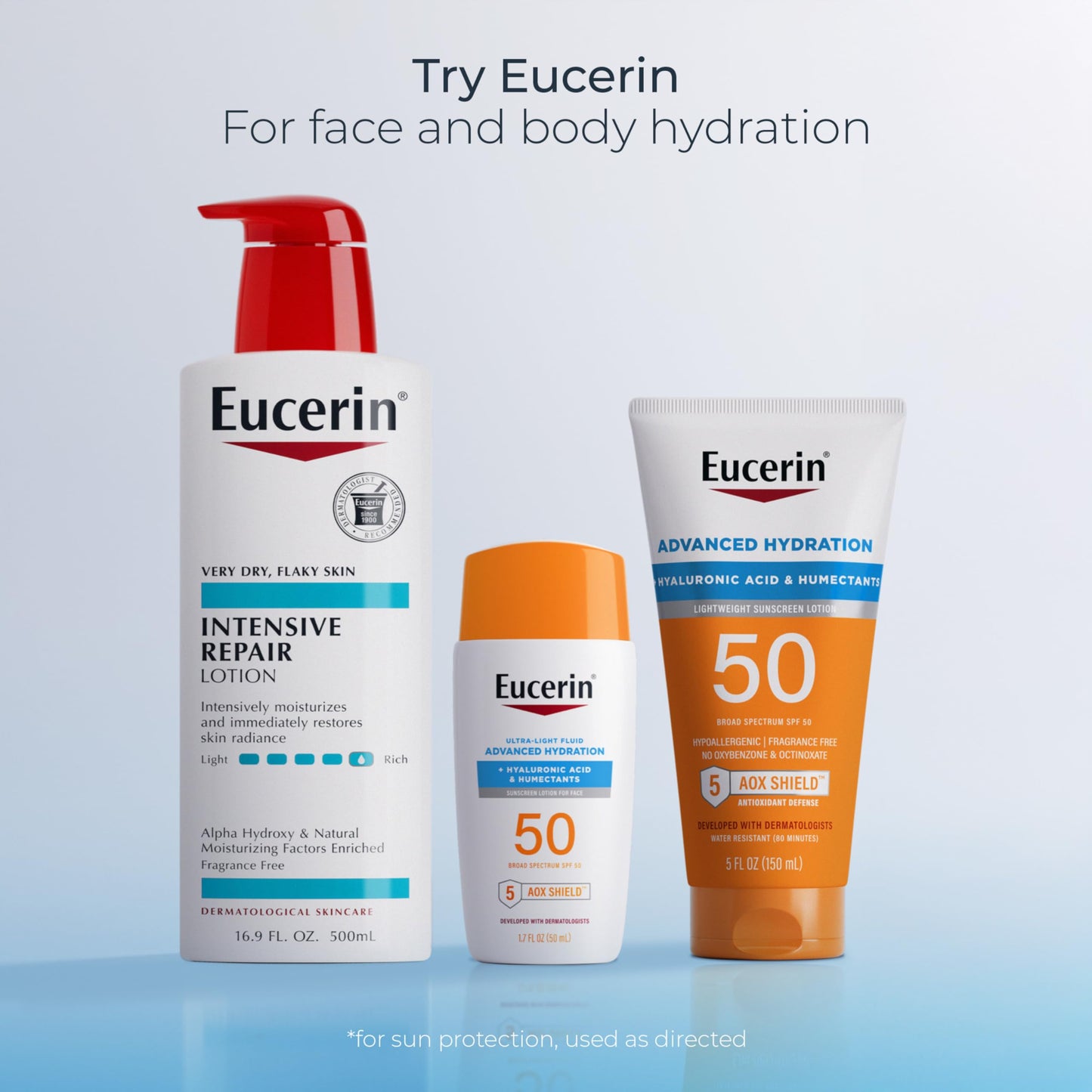 Eucerin Intensive Repair Body Lotion for Dry Skin with Alpha Hydroxy, Body Moisturizer for Very Dry Skin, Moisturizes, Exfoliates and Conditions, Fragrance Free and Paraben Free, 16.9 Fl Oz Bottle