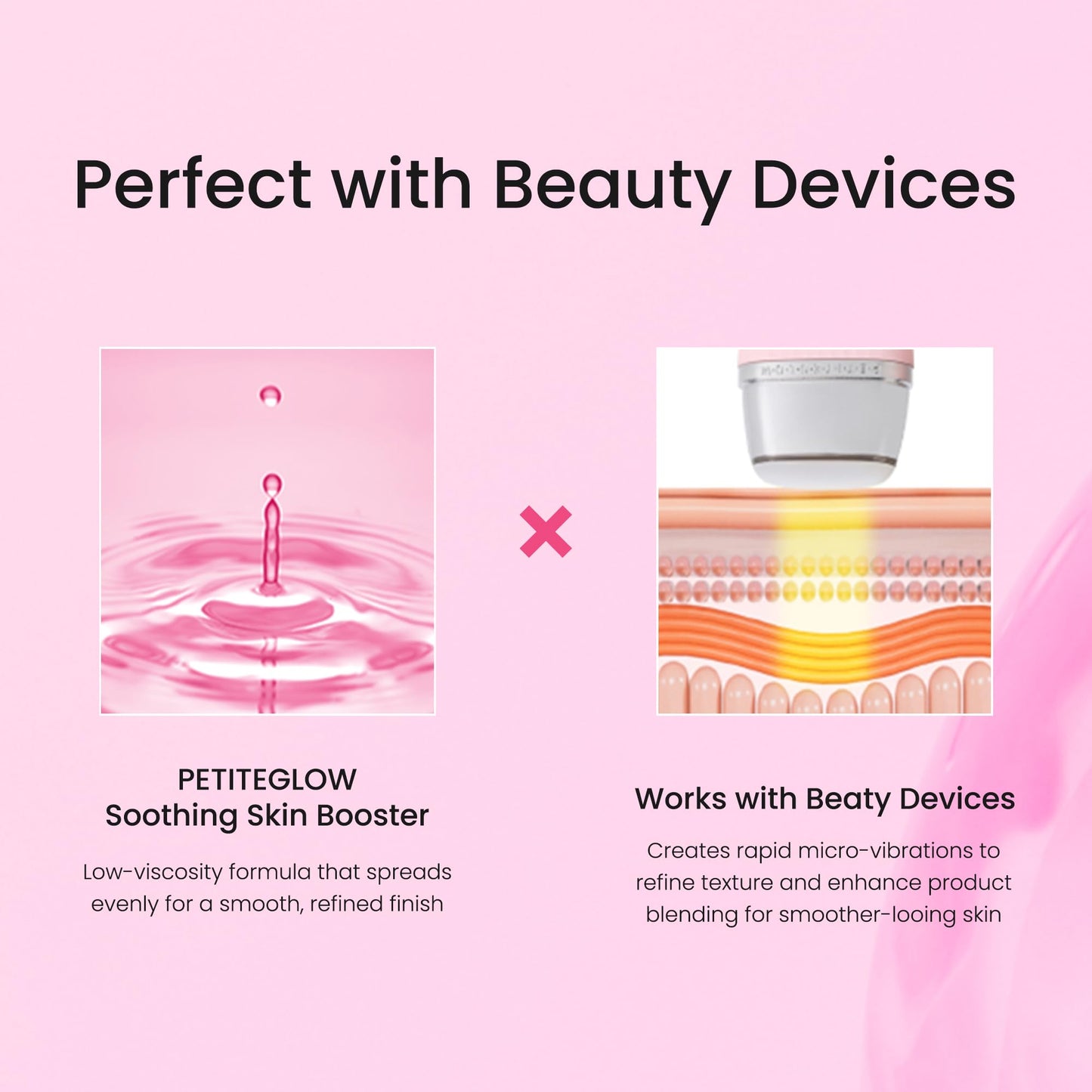 CLABIANE PETITEGLOW Soothing Skin Booster Serum for Ultrasound Skincare Device - Activation Hydration Conductive Clear Ampoule for Facial Massager Lightweight, Non-greasy Formula Korean Skincare