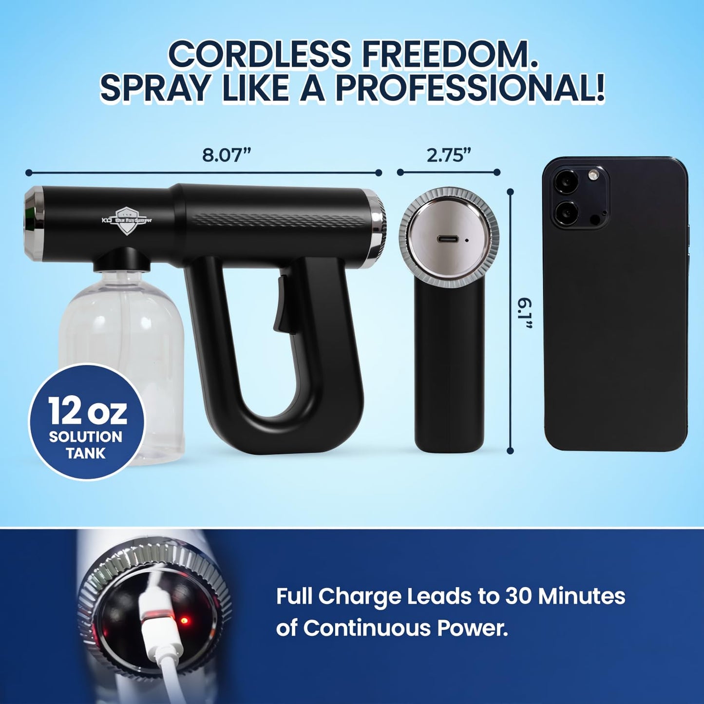 Professional Barber Disinfectant Spray Gun, Ultra Fine Mist Sprayer, Black