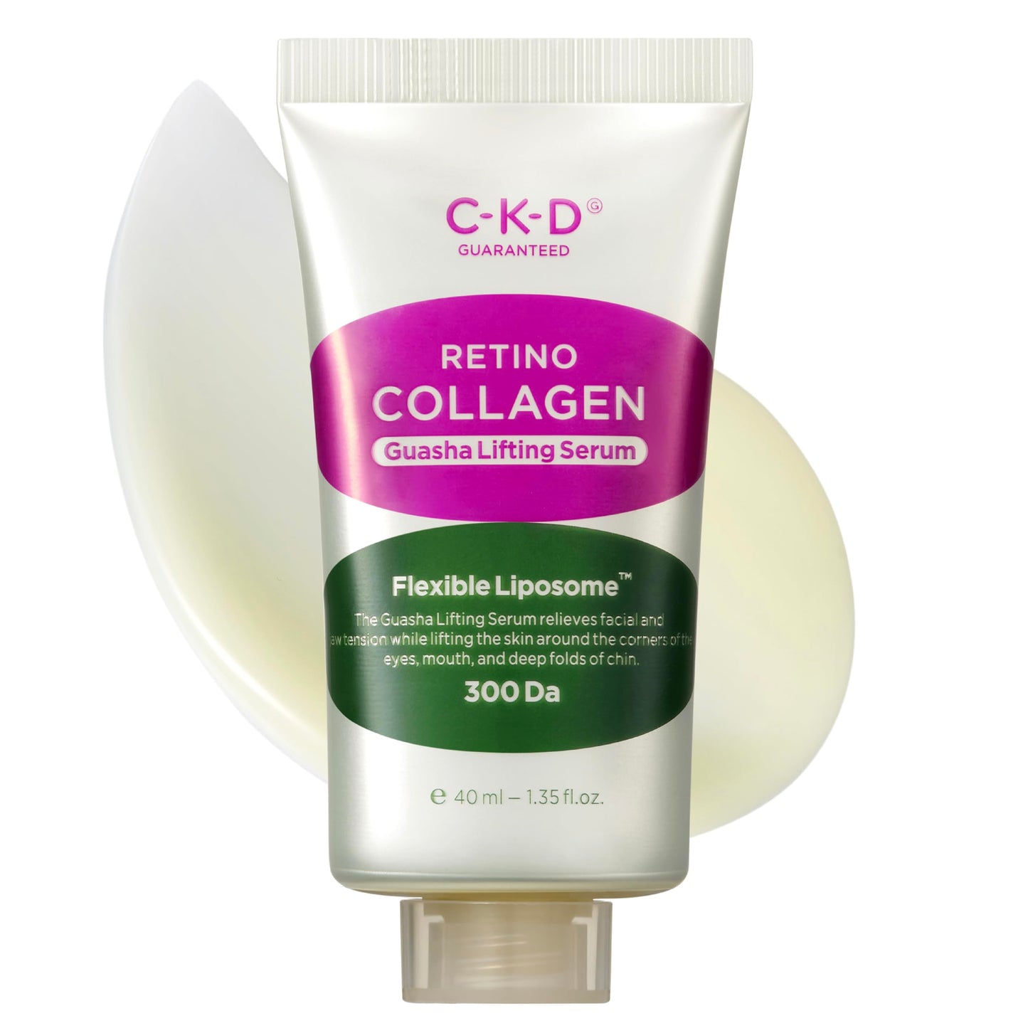 CKD Retinal Collagen Gua Sha Face Serum [Refill] - Lifting Serum for Firming, Tightening, Anti-Aging, and Hydrating. Stainless Steel Roller. Korean Skin Care. 1.35 fl oz