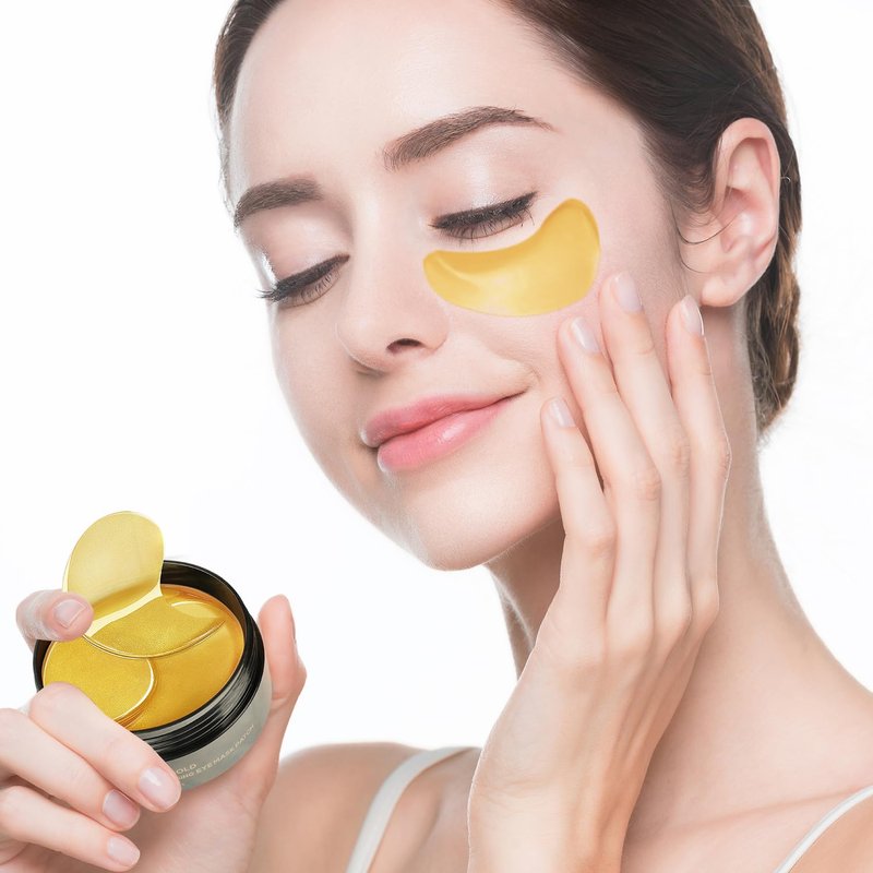 Under Eye Patches for Dark Circles | Moisturizing 24K Gold Eye Masks - 60 Pcs for Puffiness & Wrinkles