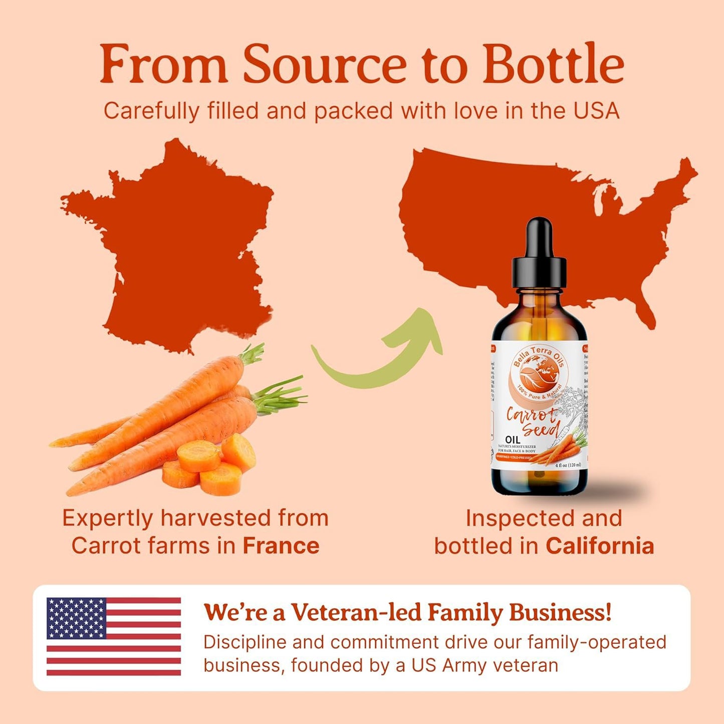 Bella Terra Oils - Natural Carrot Seed Oil 2oz - Enriched with Carotene & Essential Nutrients, Elevate Your Skin Care Regimen with This Luxurious Oil