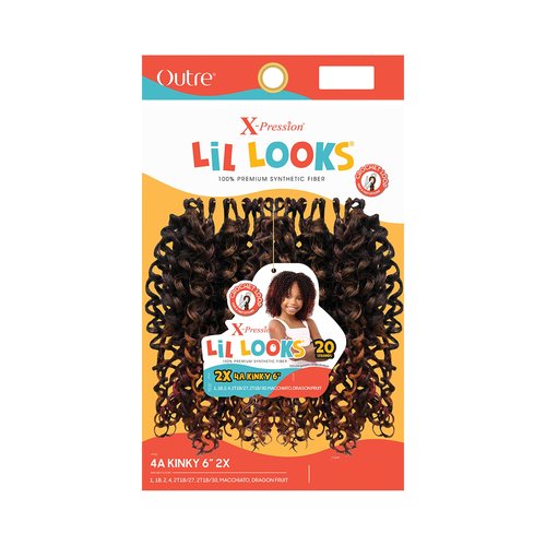 Outre Crochet Braid X-Pression Lil Looks 2X 4A KINKY 6" (5-Pack, 2)