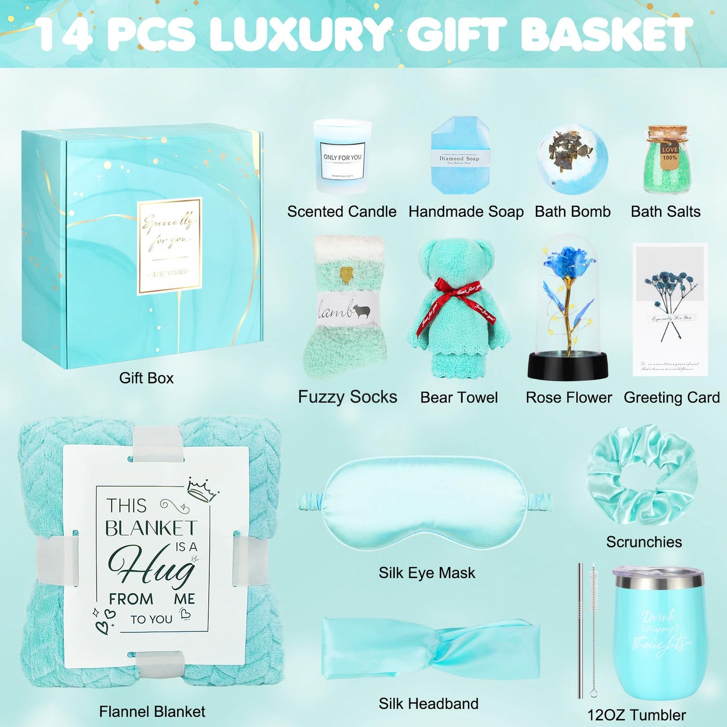 Hangerspace Birthday Gifts for Women, Relaxing Spa Self Care Gift Baskets