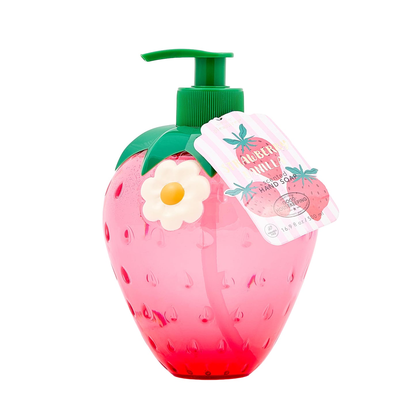 SIMPLE PLEASURES Strawberry Vanilla Soap Dispenser, Spring Decor, 16.9oz