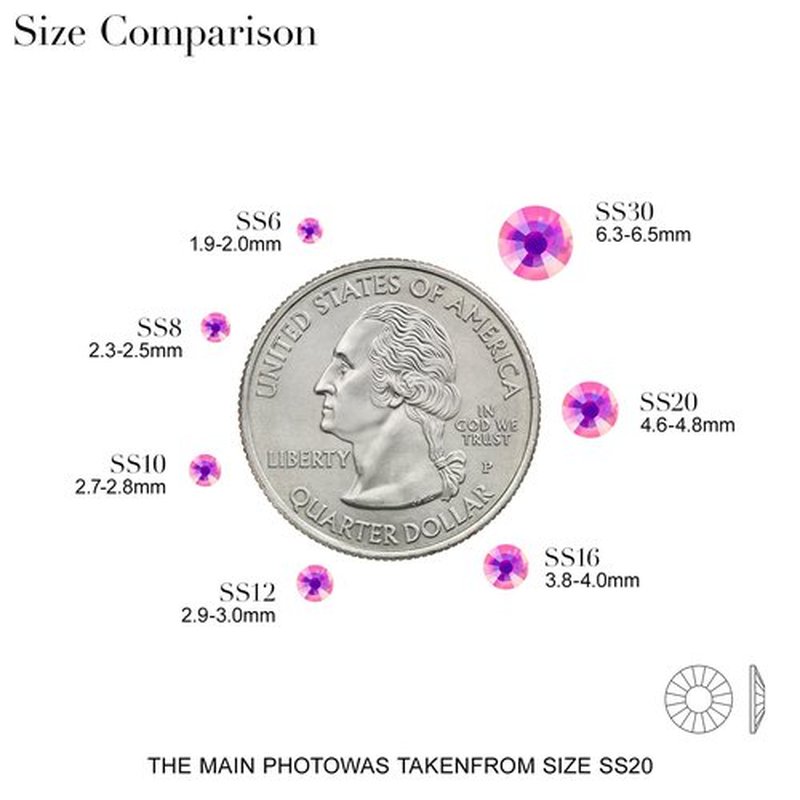 Novani 3000 Pieces Flatback Rhinestones Glass Round Gems F-Rose Crystals for Nail Art DIY Crafts Clothes Shoes,SS6,1.9-2.0mm