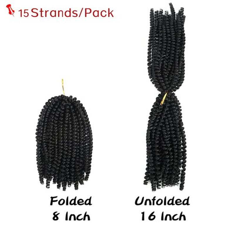 Bileaf 5 Packs Spring Twist Hair 8 Inch Fluffy Spring Twist Crochet Braiding Bomb Twist Ombre Colors Hair Extensions for Butterfly Locs #1