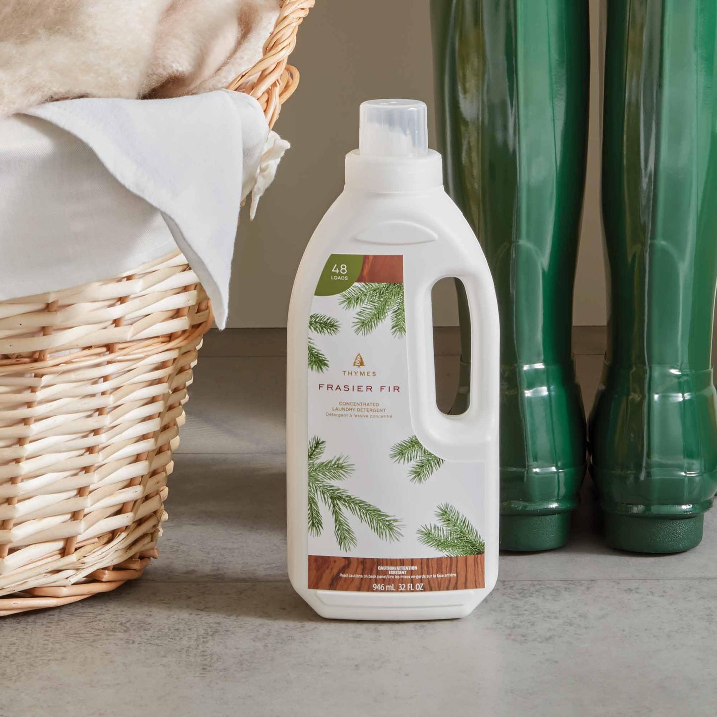 Thymes Laundry Detergent, Pure and Natural, Comes in Size of 32 Fl Oz, Frasier Fir Scent