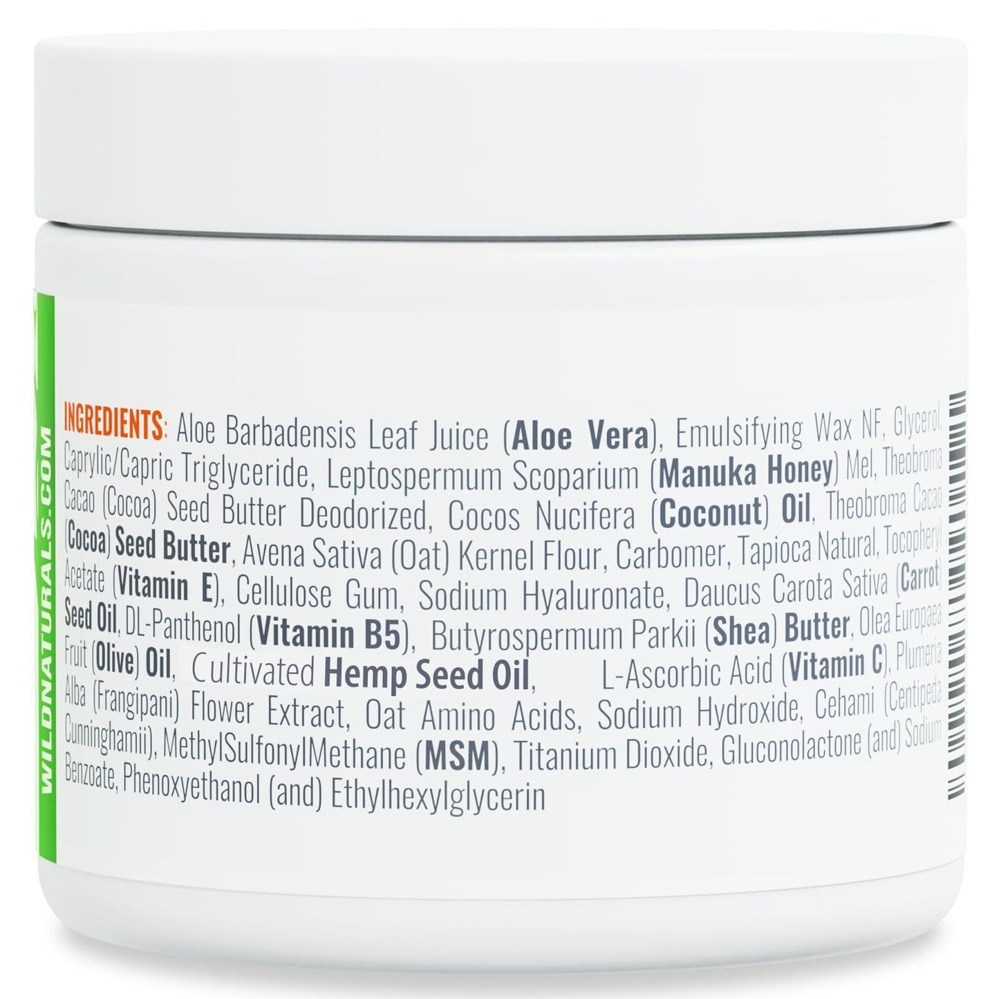 Wild Naturals Manuka Honey Face Cream for Dry Skin - Cream Moisturizer for Sensitive Skin - Soothing & Redness Relief for Dry Skin - Face, Hand & Body Moisturizer for Women & Men