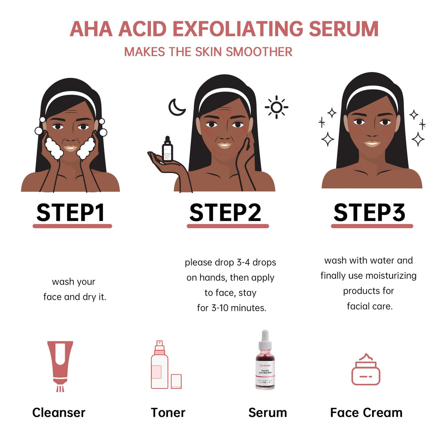 AHA 30% + BHA 2% Peeling Solution 30ml/1oz, Exfoliating Facial Serum, Chemical Peel For Face Serum Glycolic Acid