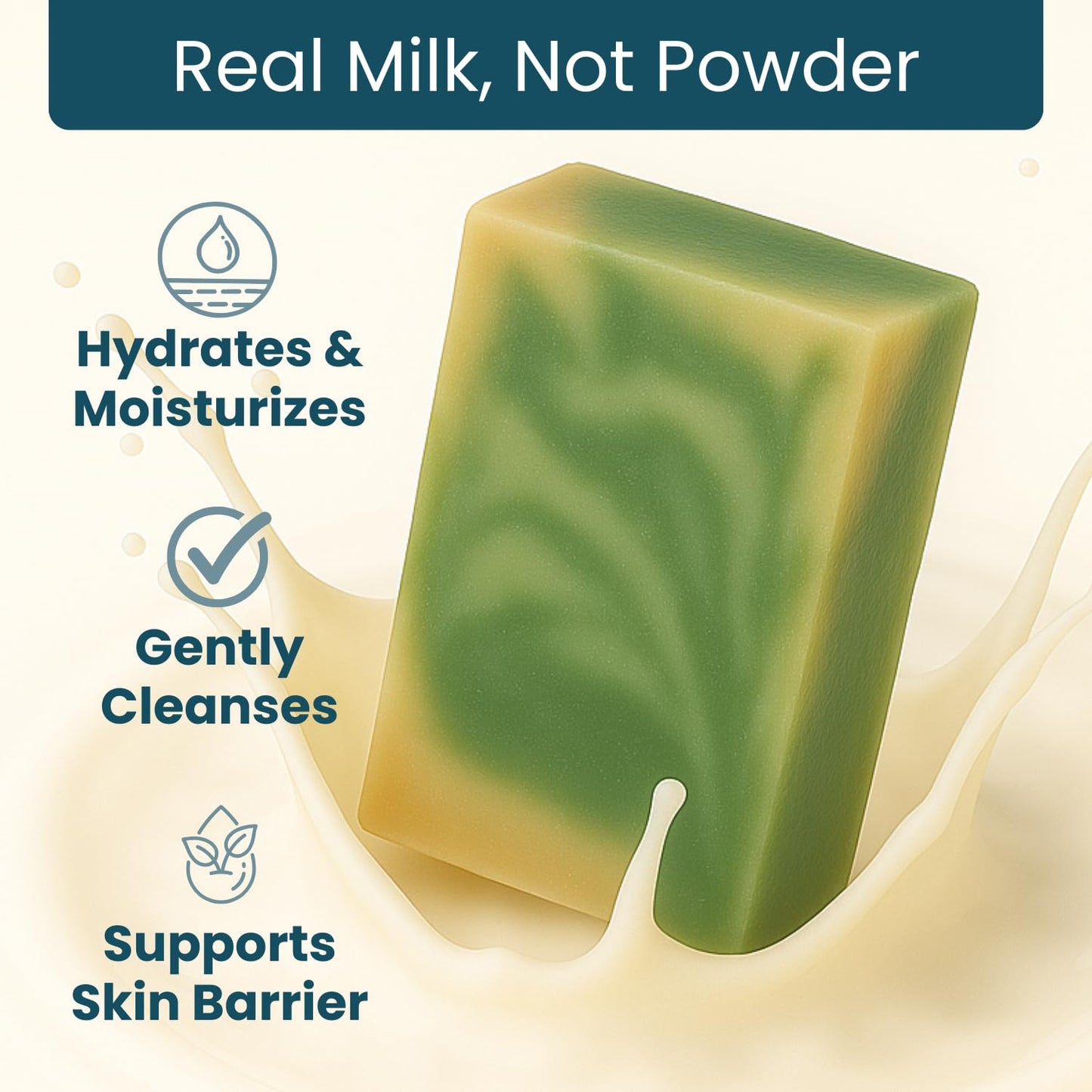 Way Natural Eucalyptus Spearmint Soap Bar (3 Pack) - Goat Milk Soap for Men & Women - Natural, Handmade w/Real Milk - Dry Skin, Hands/Body - Premium, Gentle, No Dyes - (Large, 5oz)