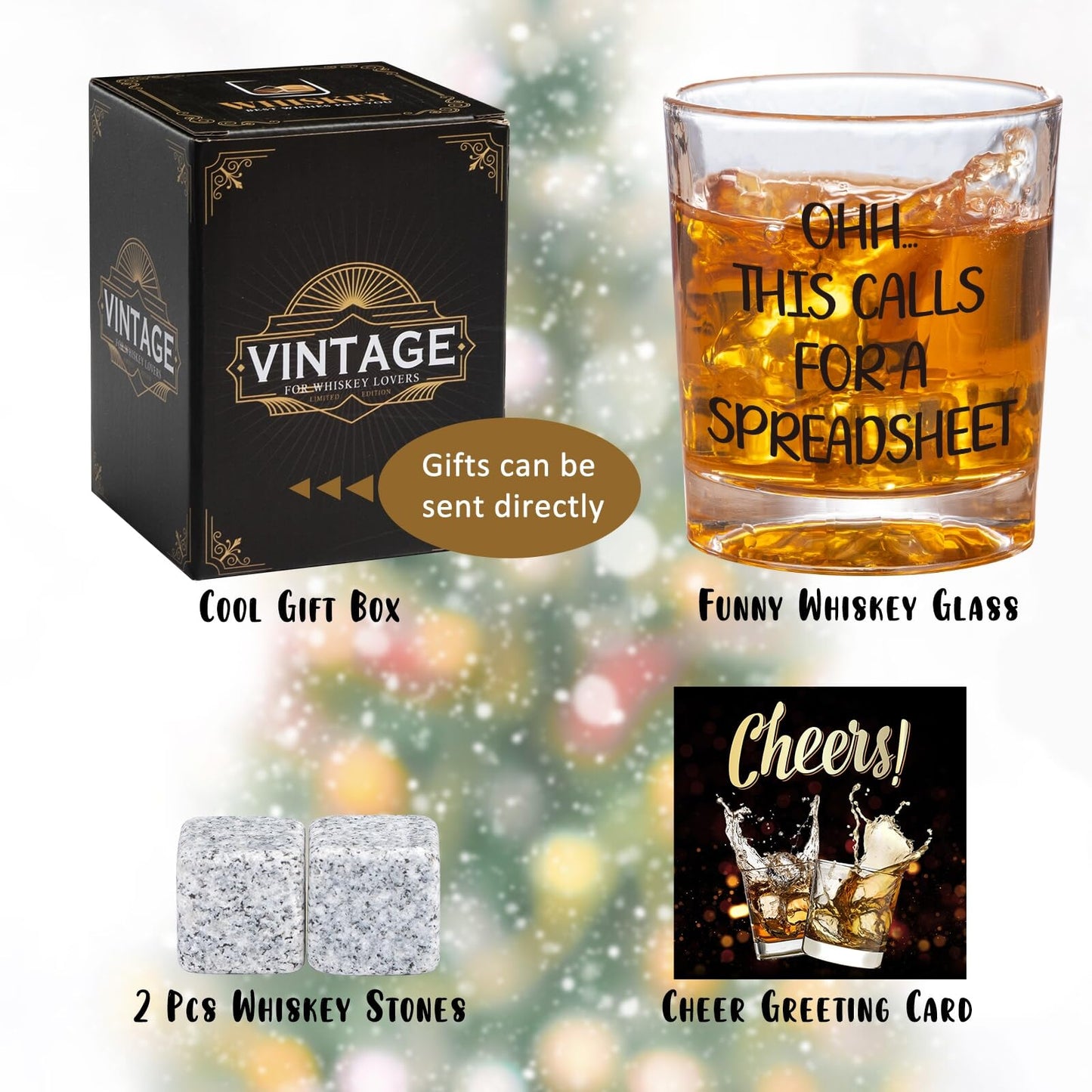 Oh This Calls For A Spreadsheet Whiskey Glass- Funny Accountant Excel Gifts, Funny White Elephant Gifts Bourbon Glass for Men Coworker, Christmas Gag Spreadsheet Gift for Accountants Data Analyst