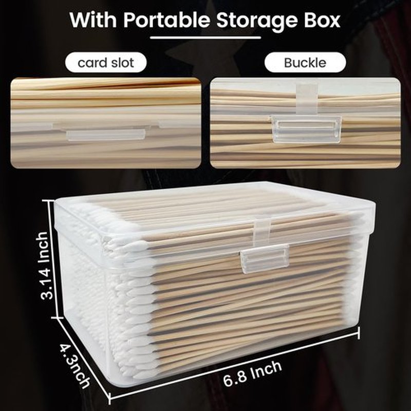 Gun Cleaning Swabs in Storage Box, Double Ended Pistol Cleaning Swabs, 6" Pointed Gun Cleaning Supplies Swabs - Lint Free, Highly Absorbent Gun Swabs for Precision Gun Cleaning, Applying (400PCS)