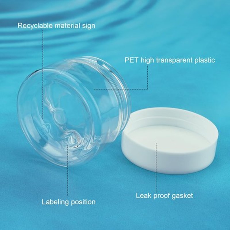 Cosywell Travel Jars Containers Plastic Cream Jars for Toiletries 1oz 4 Pack Empty Lotion Leak-proof & TSA Approved Bottles Accessories with Hard Sealed Lids for Cosmetic Makeup Face Cream (Clear)