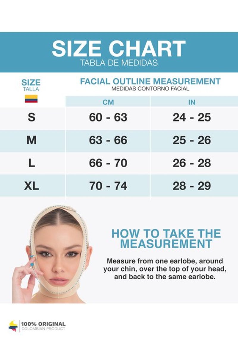 M&D Face Slimming Chin Strap Lipo Compression Garment Mentonera Postquirúrgica Facial Beige M