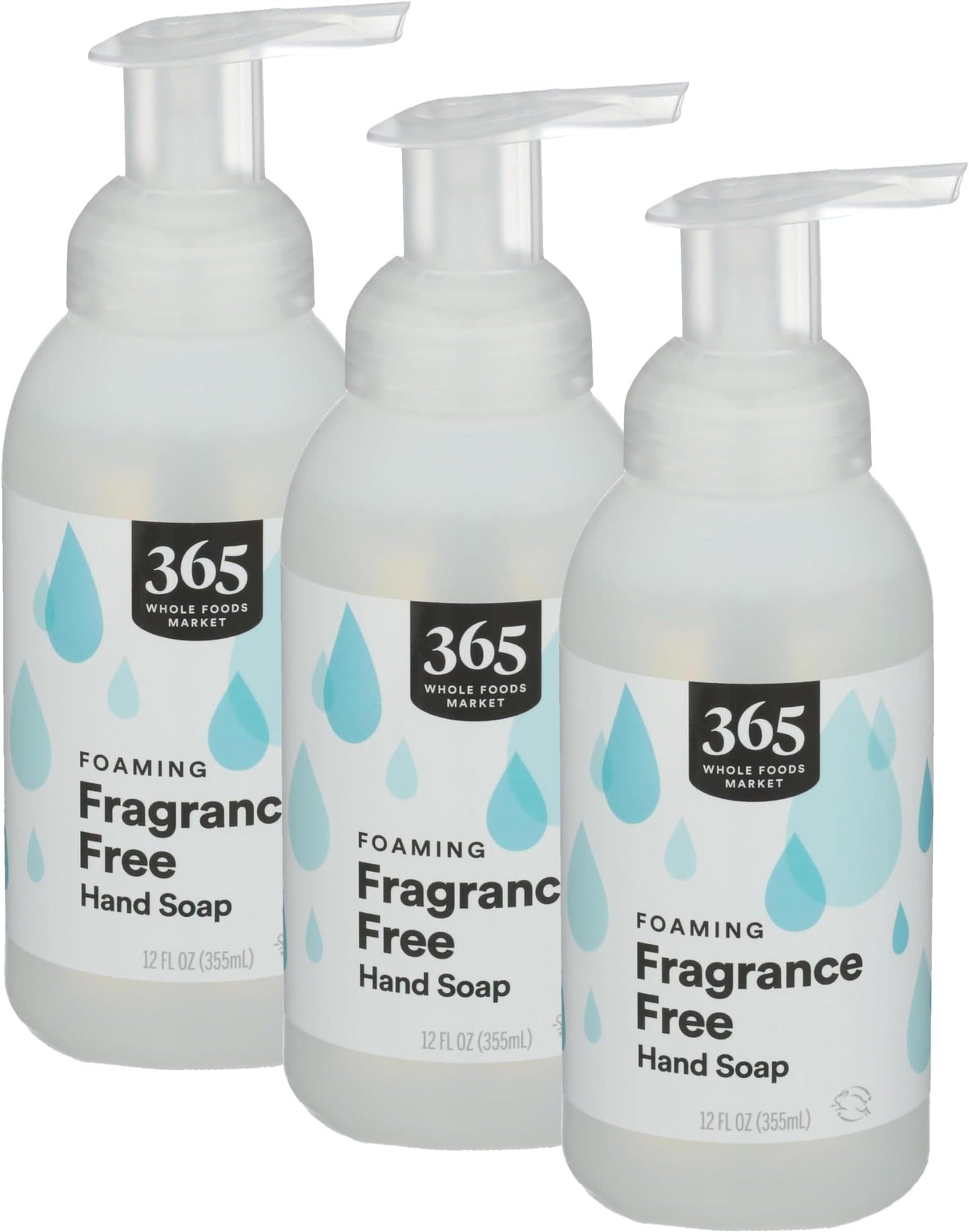 365 by Whole Foods Market, Soap Hand Foaming Fragrance Free, 12 Fl Oz (Pack of 3)