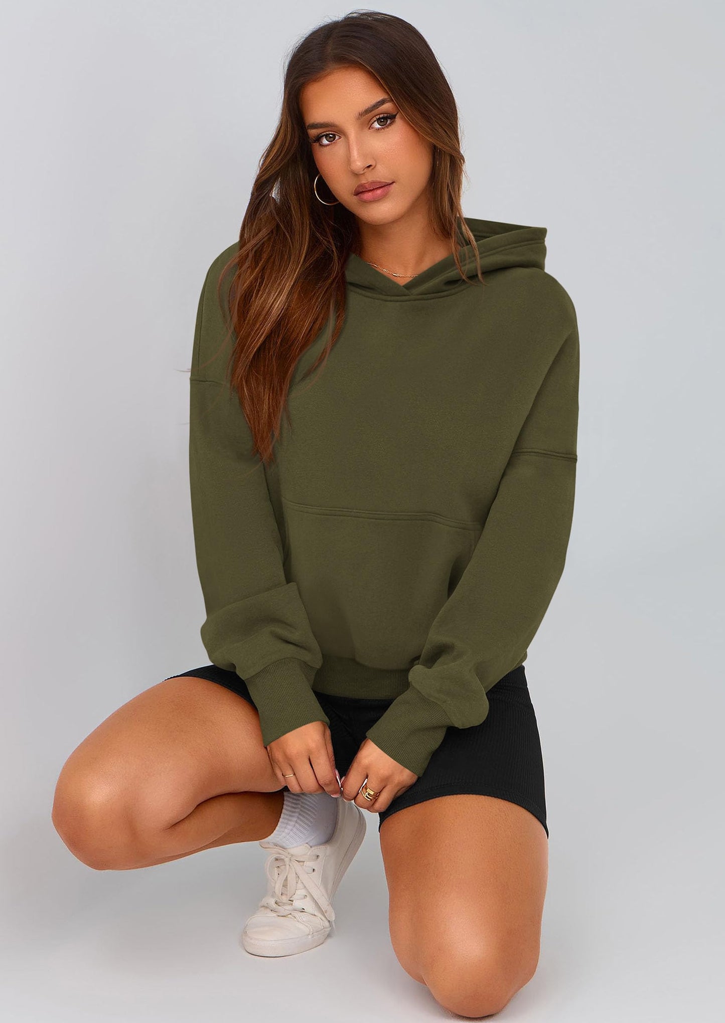 PRETTYGARDEN Women's 2026 Fall Hooded Sweatshirts Long Sleeve Half Zip Cropped Hoodies Pullover Winter Fashion Clothes