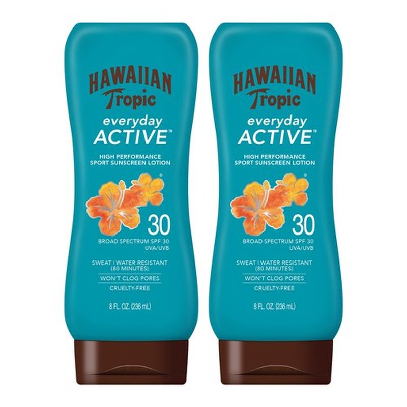 Hawaiian Tropic Everyday Active Spray SPF 50 6oz Twin Pack and Everyday Active Lotion SPF 30 8oz Twin Pack Sunscreen