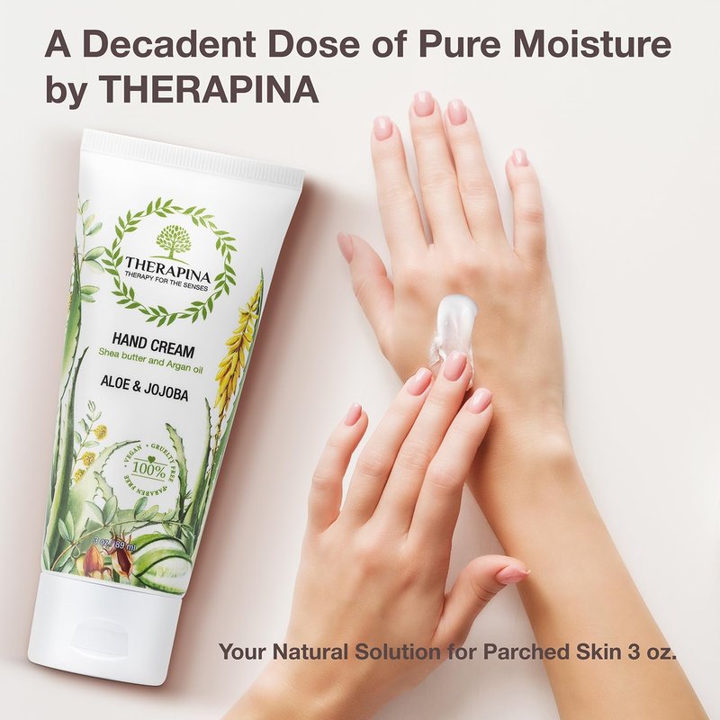 Aromatherapy Hand Cream for Dry Skin - Shea Butter & Aloe Scent | Vegan Moisturizing Lotion, 3 Oz