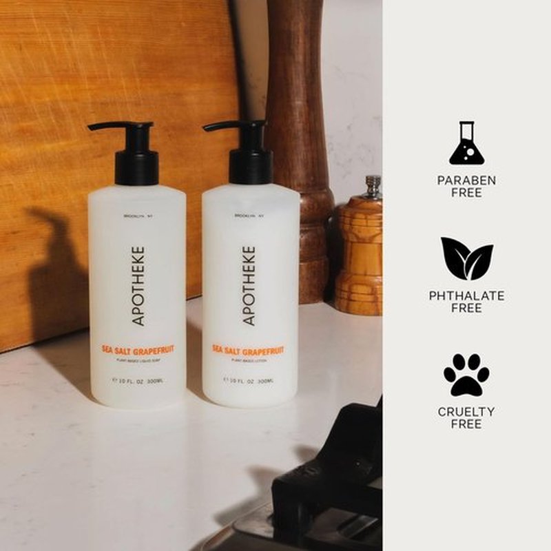 APOTHEKE Scented Hand & Body Lotion for Women & Men, Sea Salt Grapefruit (10 fl oz)