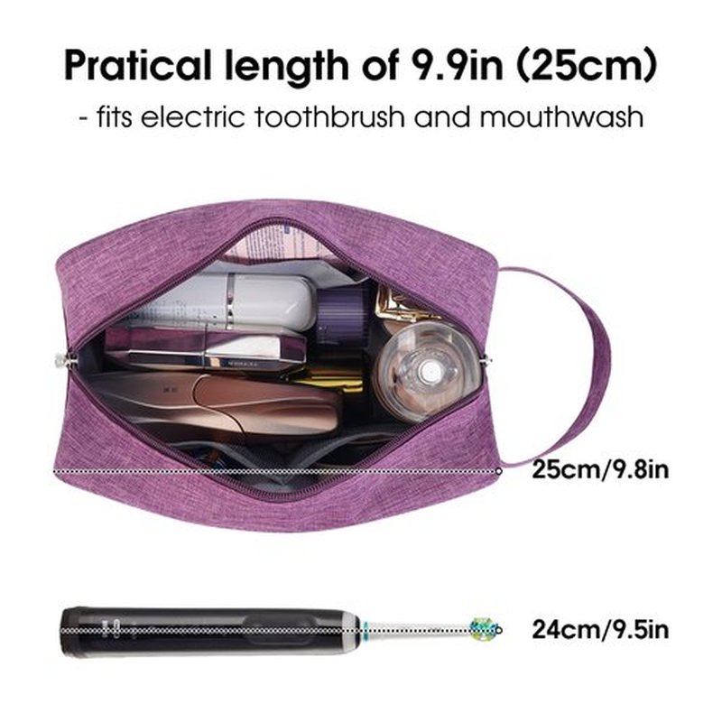 Narwey Travel Toiletry Bag for Women Traveling Dopp Kit Makeup Bag Organizer for Toiletries Accessories Cosmetics (Dark Purple)