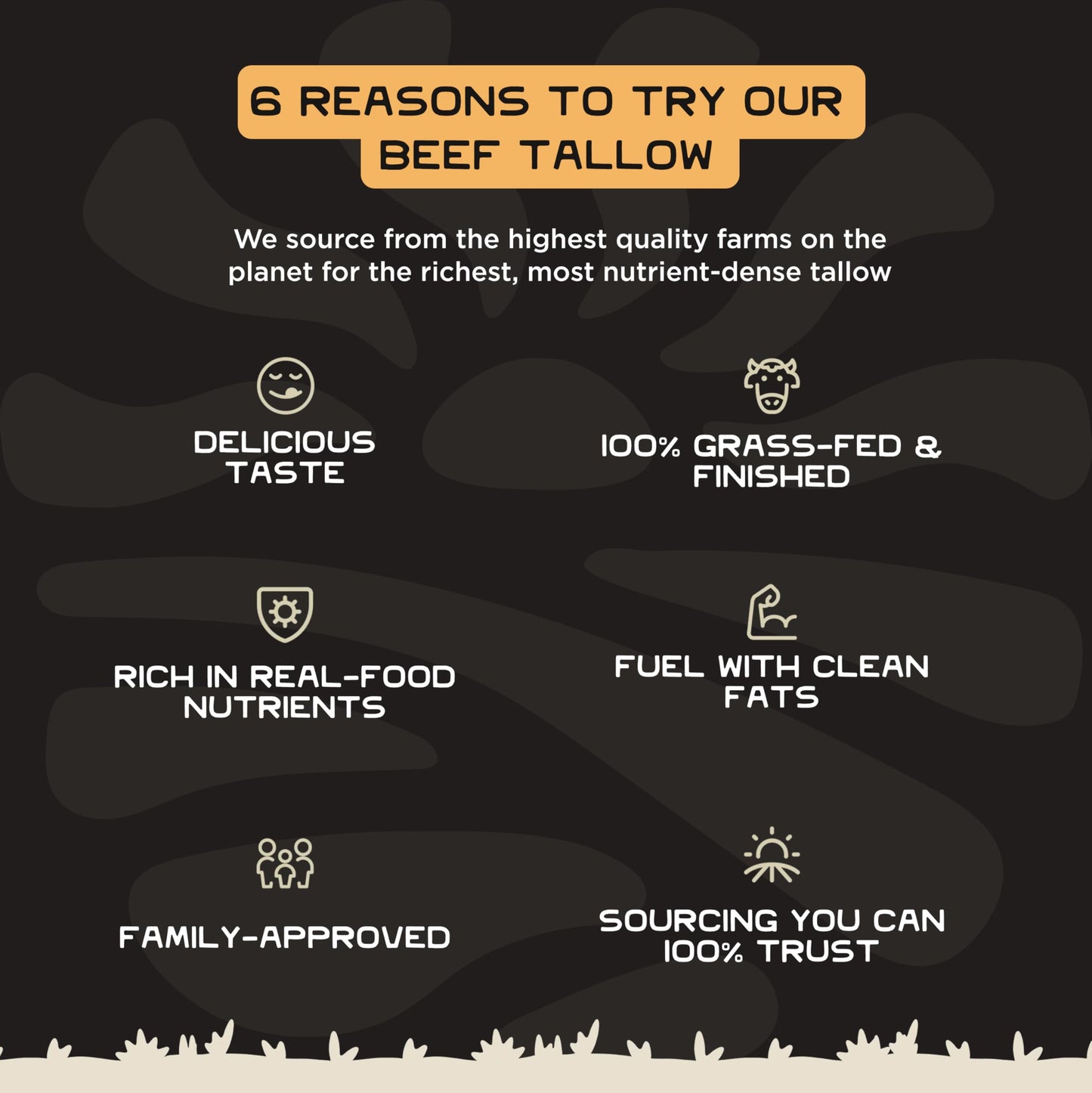 Lineage Provisions - 100% Grass-Fed & Finished Beef Tallow – 3-Pack Glass Jars – US-Raised Cattle – Nose-to-Tail Rendered – Cooking Oil Alternative, Keto & Paleo Friendly