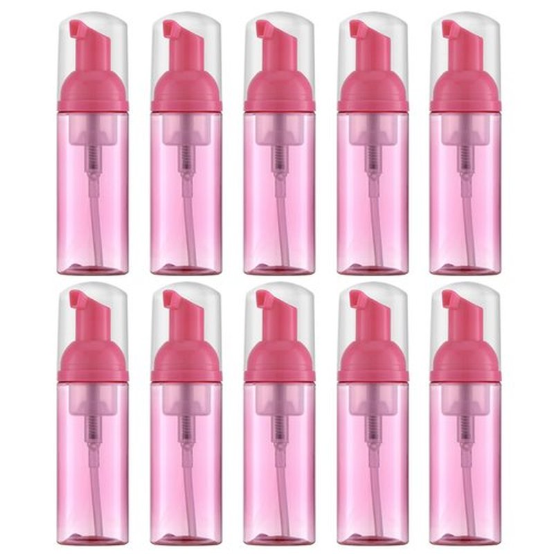 Owlyee 2oz Foam Bottle (10PCS) Empty Foaming Pump Dispenser for Hand Soap, Lash Cleanser, Shampoo to Travel (60ml, Rose Red)