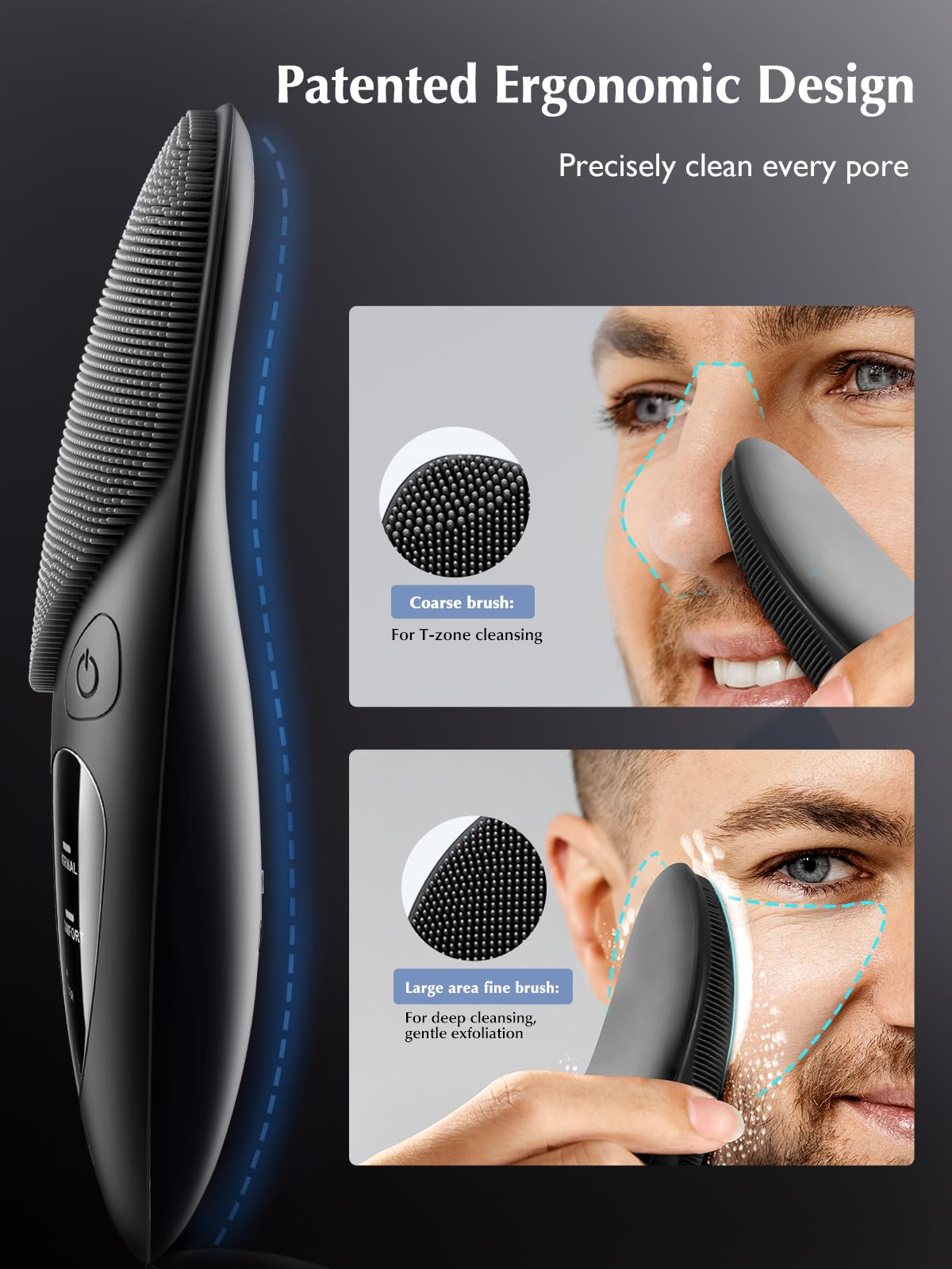 COSLUS JMY05 Silicone Face Scrubber Facial Cleansing Brush, Heat Eye Care