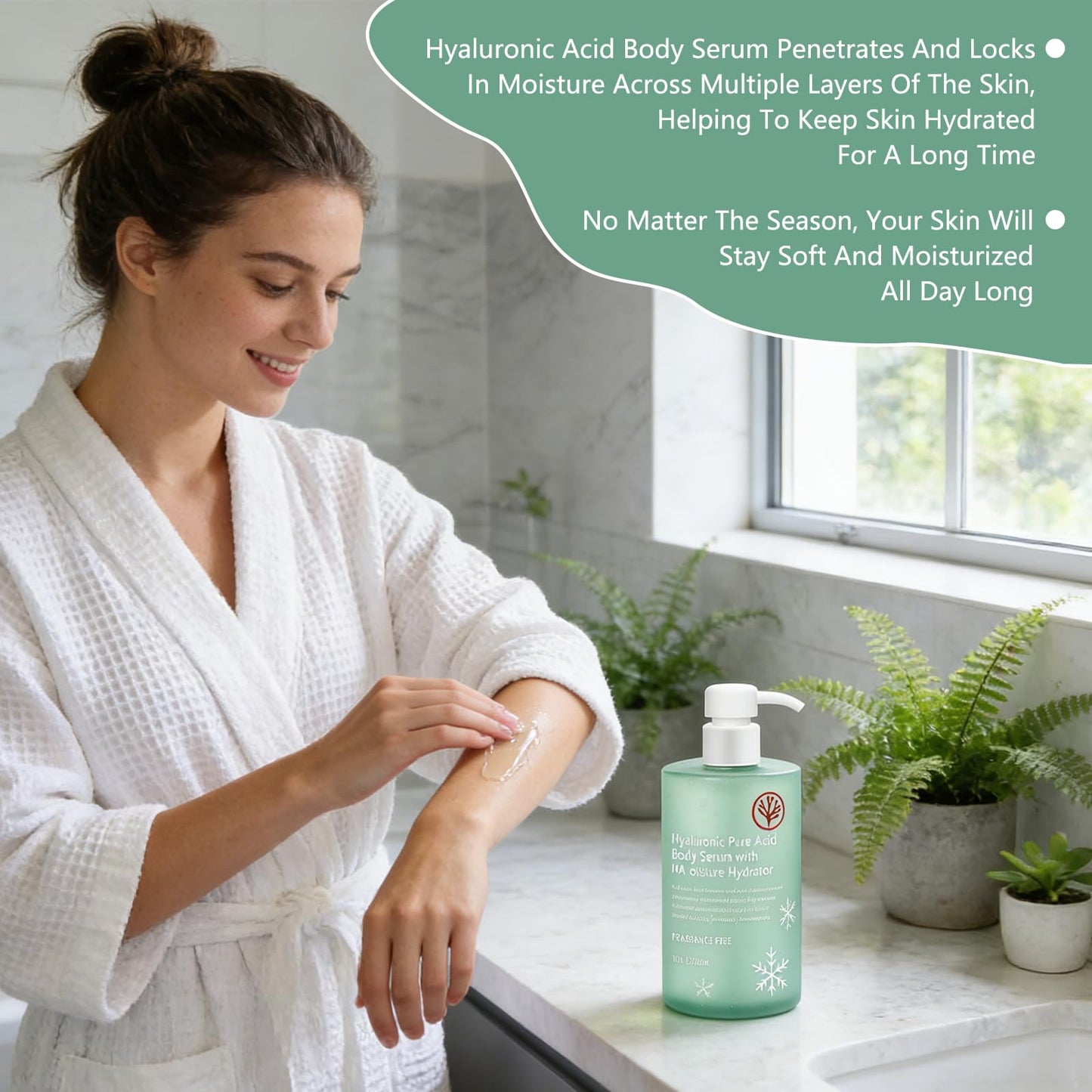 Ha Hyaluronic Acid Body Serum,Body Hydrator Hyaluronic Acid Body Serum,Acido Hialuronico Bodys Serums,Lightweight Fast-Absorbing Body Care For Deep Hydration & Silky(300ML)