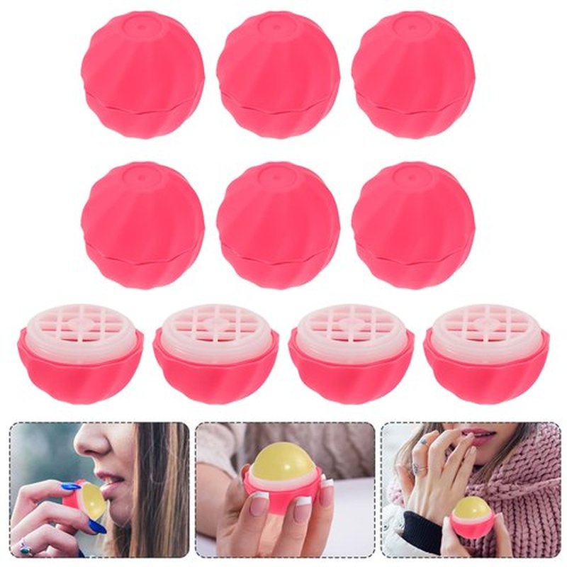 Beavorty 20 pcs Gloss Rosy for Lid Tubes Storage Charging Holders Cap Cream Lipstick Dispenser Lipgloss Ball Refillable Empty Cosmetic Screw Sphere Travel Balm Containers