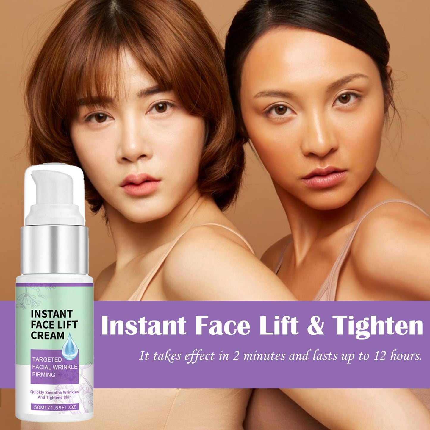 gcdat Instant Face Lift Cream, Instant Wrinkle Eraser with Collagen & Hyaluronic Acid for Wrinkles and Sagging Skin, Tighten Skin, Smooth Fine Lines for Face & Neck - 1.69 Fl. Oz