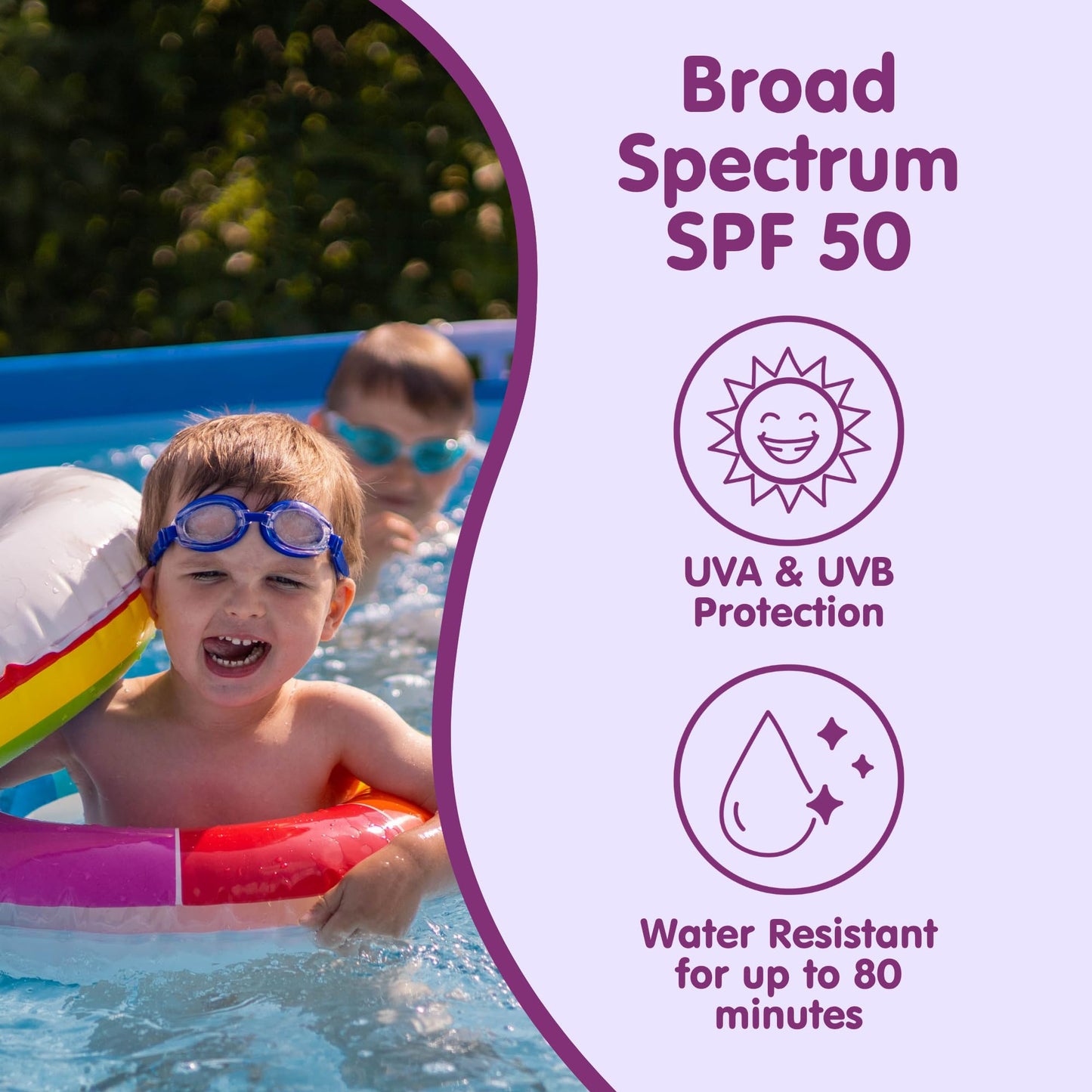 Boogie Mineral Sunscreen Stick SPF 50 - (2 Pack) 0.49 oz - Sunscreen for Kids - Broad Spectrum UVA & UVB Protection - Water Resistant - Hypoallergenic - 100% Naturally Derived Ingredients