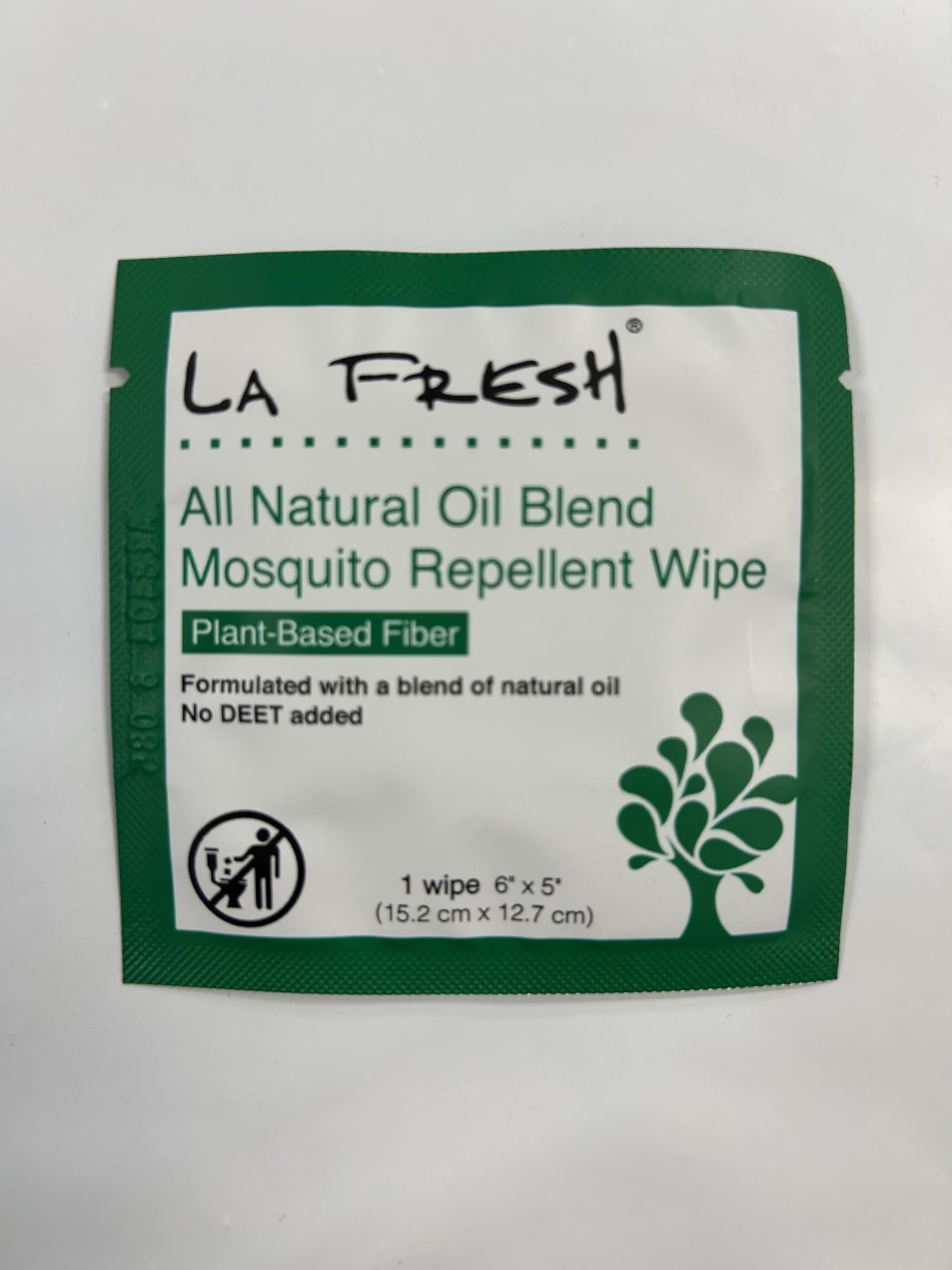 LA Fresh Natural Mosquito Repellent Wipes, 50 Count, Peppermint Scent