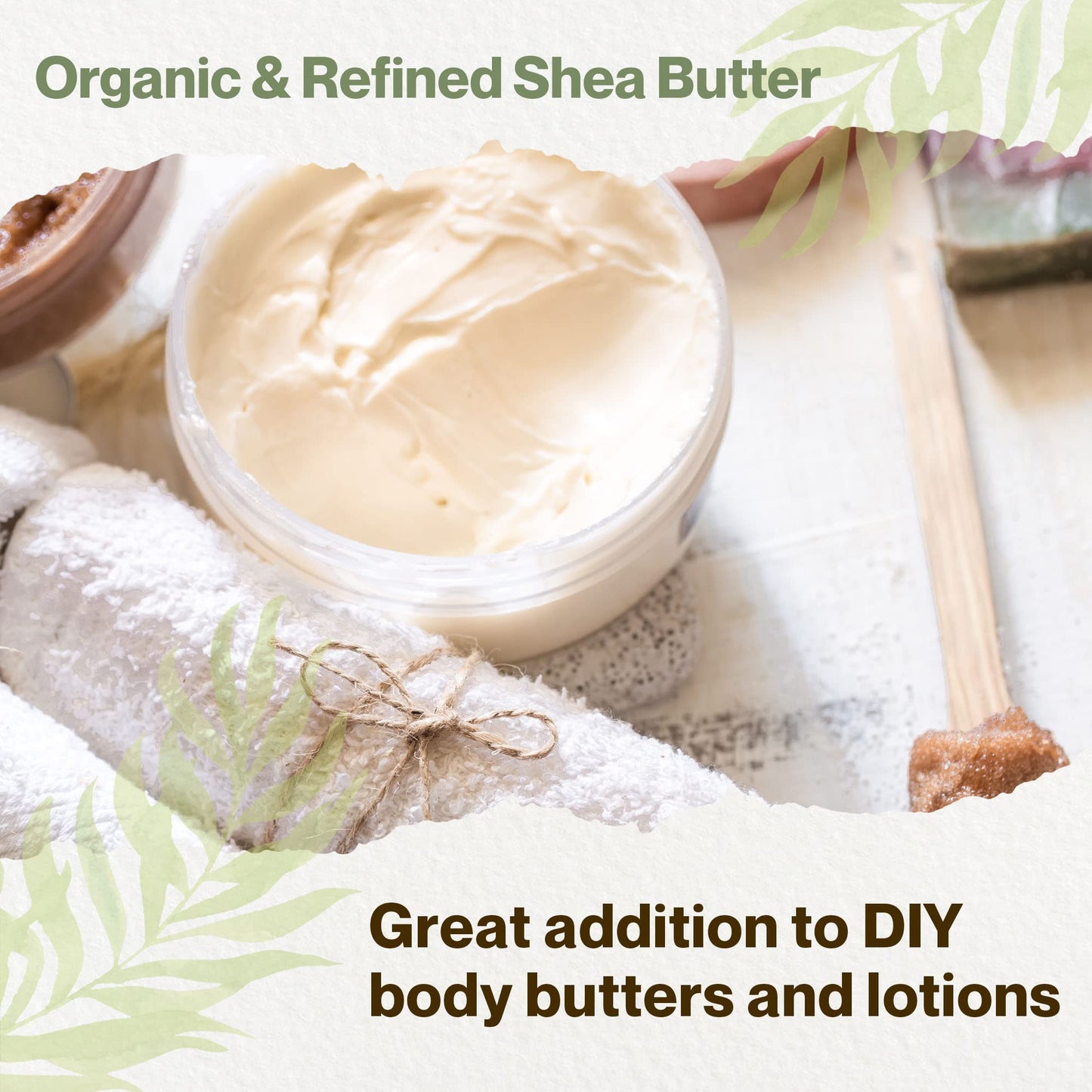 Organic Refined Shea Butter – Unscented & Smooth Texture – Premium Cosmetic Grade Shea Butter for Skincare, Hair Care, Soap Making, Lotions, Balms & DIY Formulations | France Net Wt. 3.5 kg / 7.7 lb