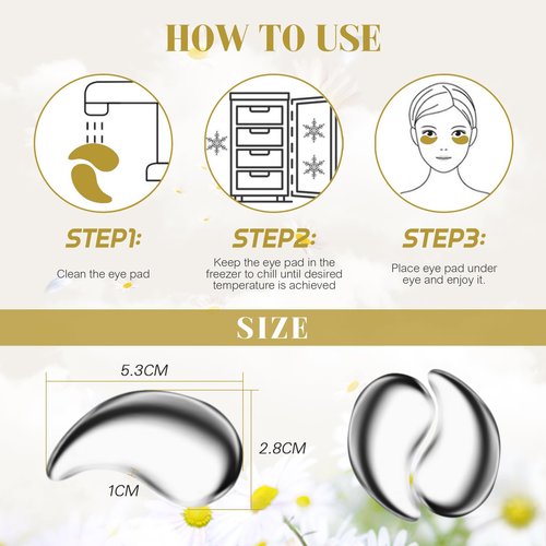 Mini Cooling Eye Pad for Puffy Eyes, Unbreakable Stainless Steel Eye Mask, Anti-Aging Hot or Cold Using for Eyes Wrinkles Puffiness Relief