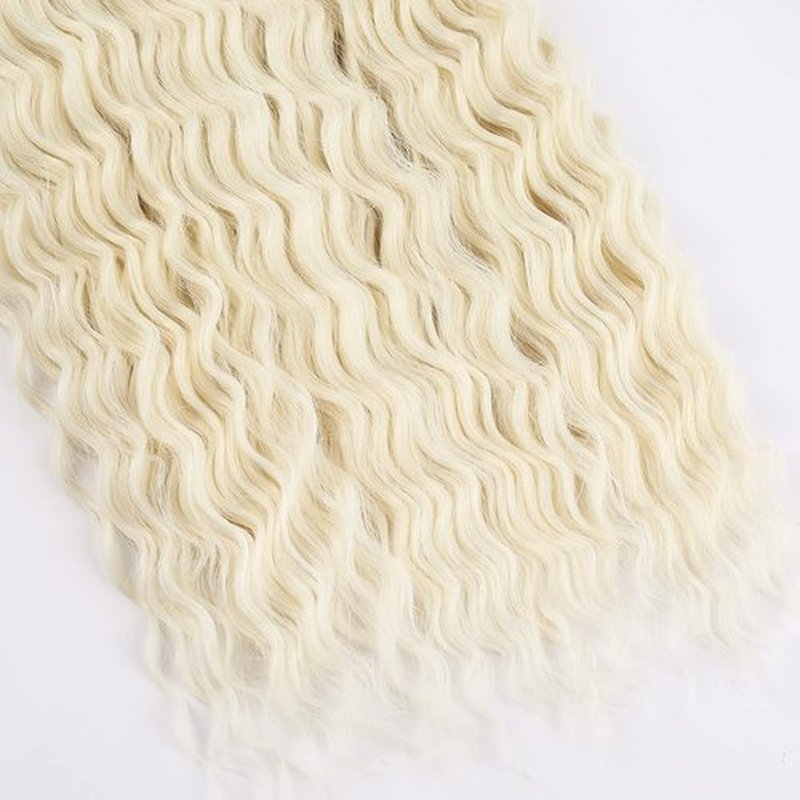 MAYSA Blonde Ocean Wave Crochet Hair 22inch Curly Braiding Crochet 6packs Synthetic Wavy Crochet Hair Extensions for Women # Platinum Blonde