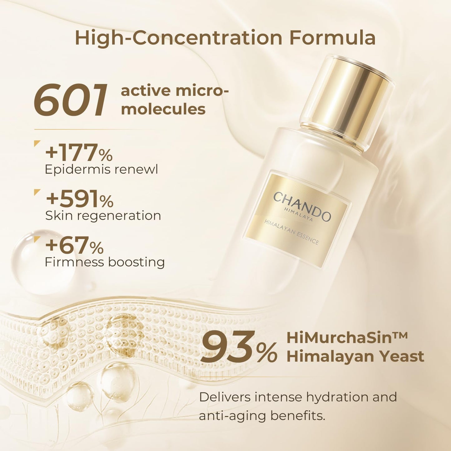 CHANDO Himalaya Probiotic Himalayan Essence (110ml/3.72oz) - Skin Collagen Boosting Hydrating Essence Toner, Renewal for Plump, Radiant & Glowy Skin