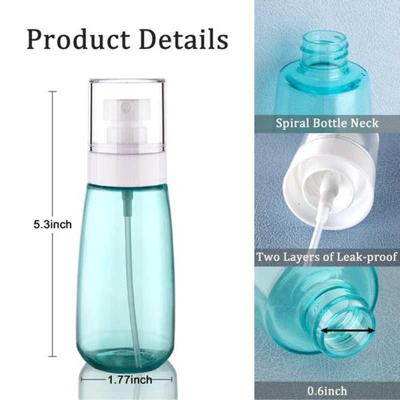 Cosywell Spray Bottle for Hair TSA Approved 3.4oz 100ml 3 Pack Leak Proof Travel Spray Bottle Empty Refillable Small Spray Bottles for Perfume Essential Oils Toners Rose Water Cosmetics (3Green)