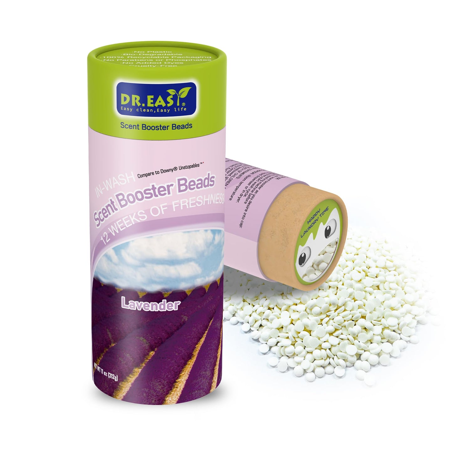 DR.EASY Laundry Scent Boosters 312G,Lavender Scent Boosters for Washer，Bulk Laundry Booster Beads and fabric scent booster，Fresh Scented Clothes fo 12 Weeks