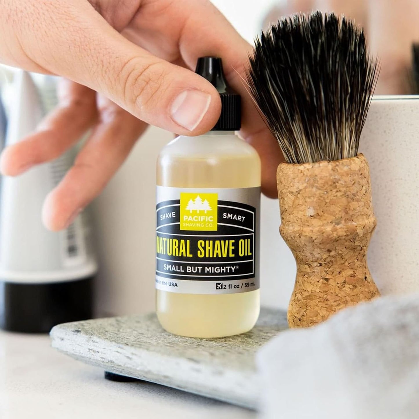 Sustainable Cork Handle Shave Brush - Premium Synthetic Hair | Eco-Friendly Design