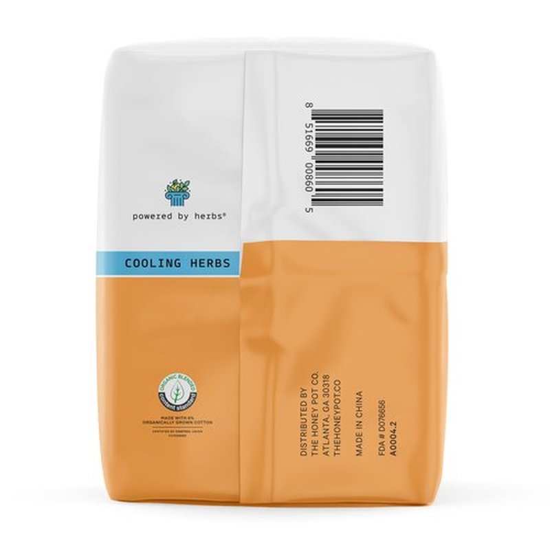 The Honey Pot Company - Herbal Pads for Women - Heavy Flow Overnight Pads w/Wings - Infused w/Essential Oils for Cooling Effect & Organic Cotton Cover - Sanitary Pads - Feminine Care - FSA - 16 ct