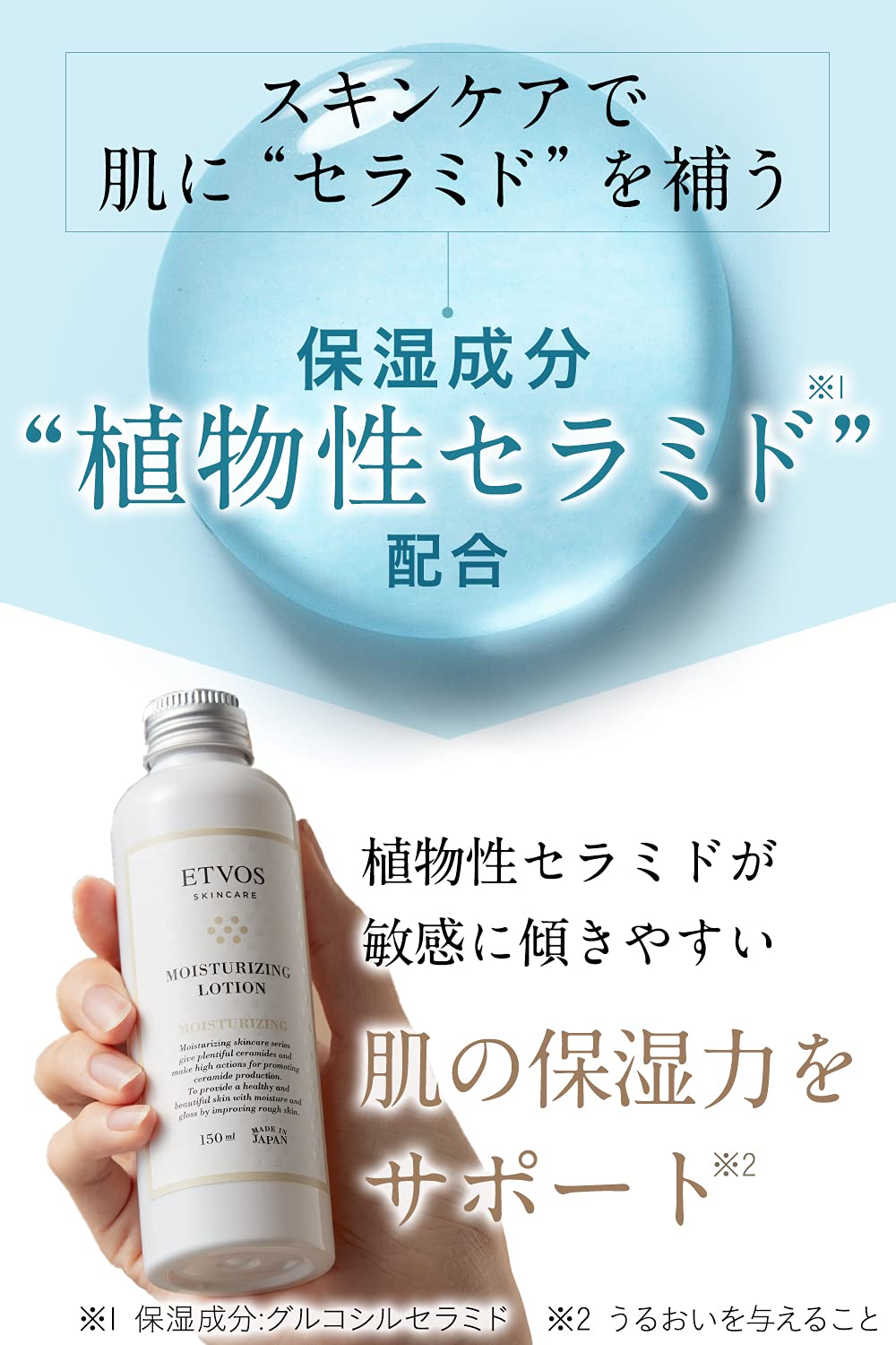 ETVOS Moisturizing Lotion, 5.1 fl oz (150 ml), Moisturizing Lotion, For Sensitive Skin, Ceramide, Moist