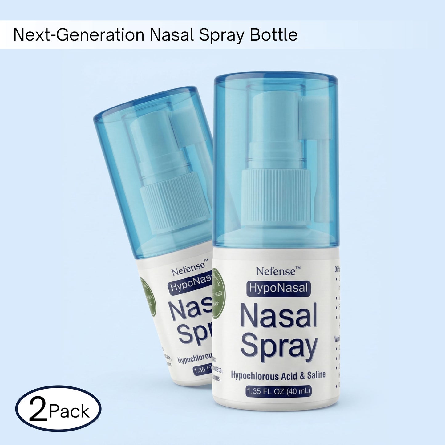 HypoNasal Daily Nasal Spray, Doctor Approved Hypochlorous Acid Antimicrobial Spray Cleanses Irritants Causing Allergies Inflammation Congestion Snoring and Irritation, Deep Sleep, Opens Airways