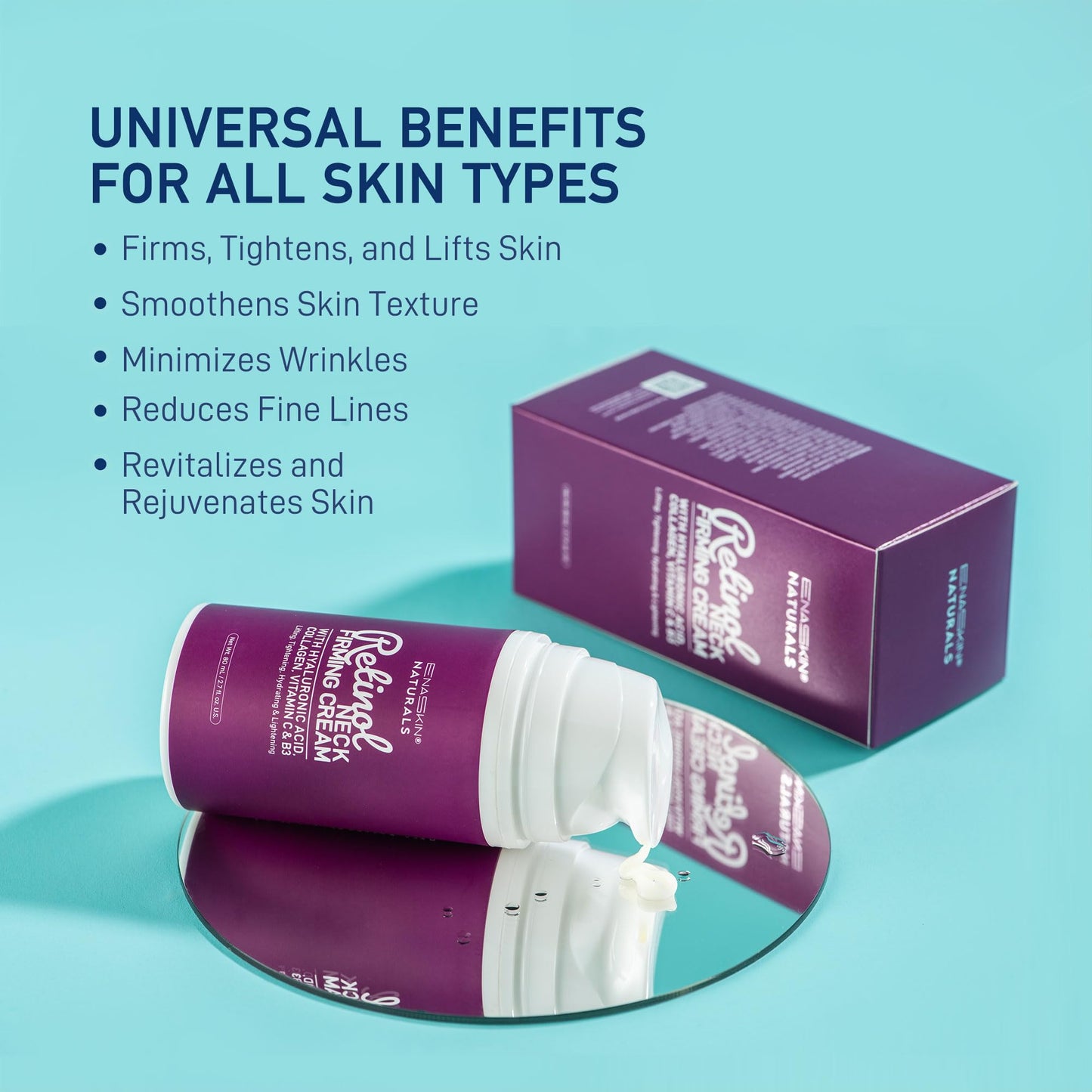 Neck Creams for Tightening and Firming, Retinol Neck Firming Cream with Hyaluronic Acid, Collagen and Vitamin - Tightening Wrinkles, Firming Skin on Face, Neck, Décolleté, Body